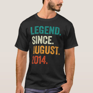 8 Years Old Legend Since August 2014 8th Birthday T-Shirt