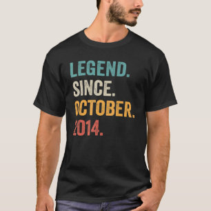 8 Years Old Legend Since October 2014 8th Birthday T-Shirt