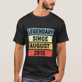 8 Years Old Legendary Since August 2015 8Th Birthd T-Shirt