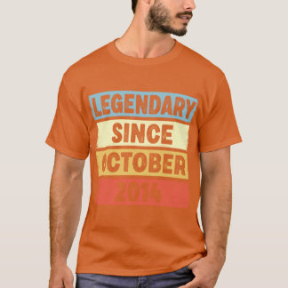 8 Years Old Legendary Since October 2014 8th Birth T-Shirt