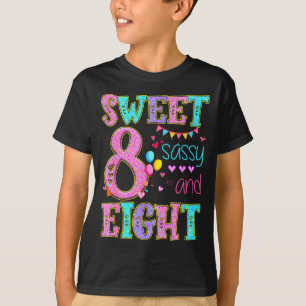 8 Years Old Sweet Sy And Eight Birthday Girl Donut T-Shirt