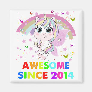 8 Years Old Unicorn Cutie 8th Birthday Unicorn Gif Magnet