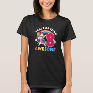 8 Years Old Unicorn Dab 8th Birthday Girl Unicorn  T-Shirt