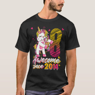 8 Years Old Unicorn Flossing 8th Birthday Girl Un T-Shirt