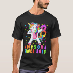 8 Years Old Unicorn Flossing 8th Birthday Girl Uni T-Shirt