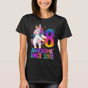 8 Years Old Unicorn Flossing 8th Birthday Girl Uni T-Shirt