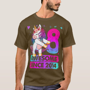 8 Years Old Unicorn Flossing 8th Birthday Girl Uni T-Shirt