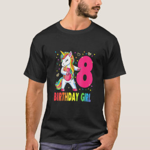 8 Years Old Unicorn Flossing 8th Birthday Girl Uni T-Shirt