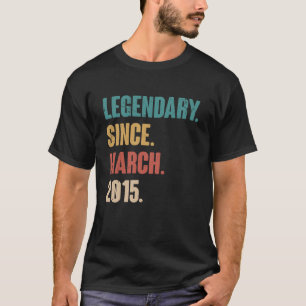 8 Years Old Vintage 2015 Birthday March 8th Decora T-Shirt