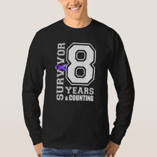 8 Years Survivor I Wear Purple Ribbon Lupus Awaren T-Shirt