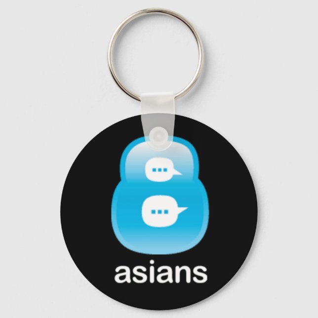 8Asians Black Keychain (Front)