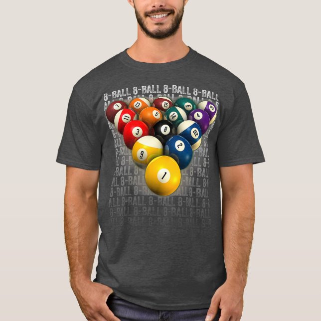 8BALL POOL TEAM Cool Design Leagues and T-Shirt (Front)