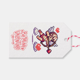 8bit cupid Colourful Valentine's day heart Gift Tags