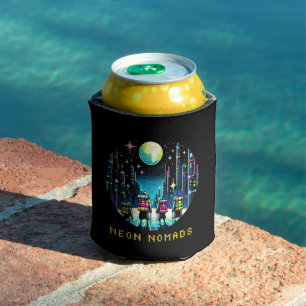 8bit Neon Nomads - Cyberpunk City Adventure Can Cooler