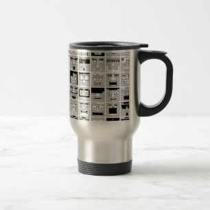 8bit Pixel Characters design Travel Mug