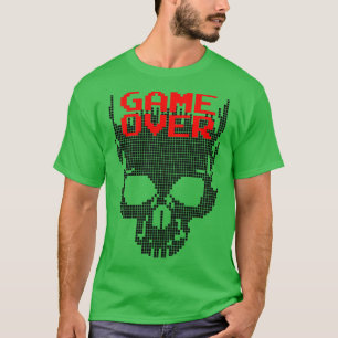 8Bit Retro Gaming Game Over Gamer Halloween Pixel  T-Shirt