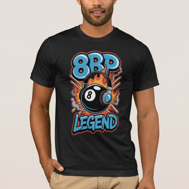 8BP Legend - Eight Ball Fire Graphic T-Shirt (Front)