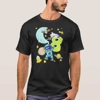 8nd Birthday Astronaut Eight Years Space Guys T-Shirt