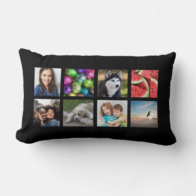 8p-1, Personalised Photo Collage Lumbar Pillow (Front)