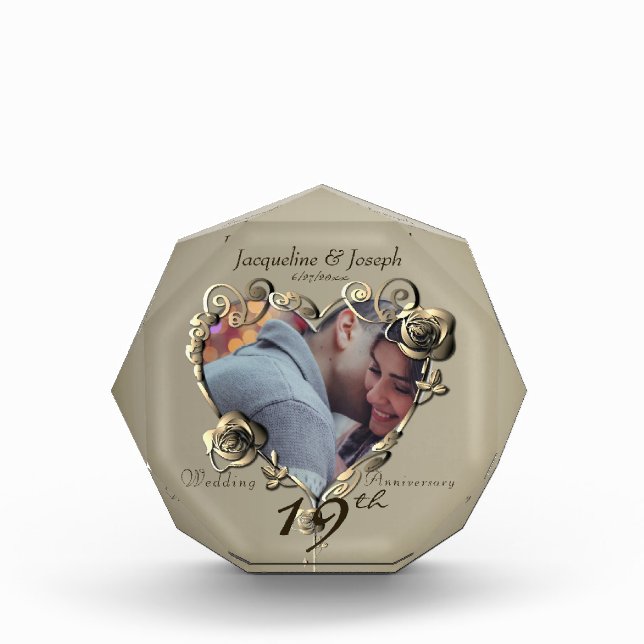 8th,19th Wedding Anniversary  Photo Block (Front)