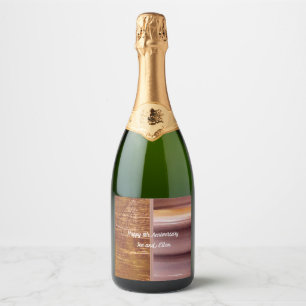 8th Anniversary, Bronze and Pottery  Sparkling Wine Label