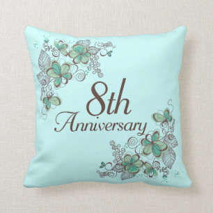 8th Anniversary Gift Throw PIllow