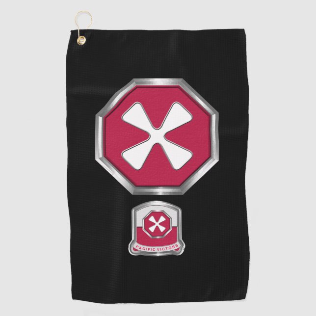 8th Army Patch and Insignia Golf Towel (Front)