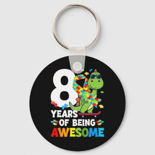 8th Autism Birthday Party Eight Year Old Autistic Key Ring
