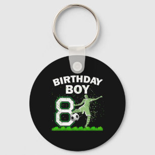 8th B-day Soccer Sport Lover Theme 8 Year Old Birt Key Ring