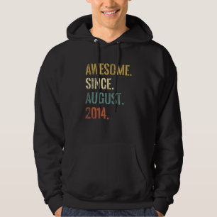 8th Birthday 8 Year Old Awesome Since August 2014 Hoodie