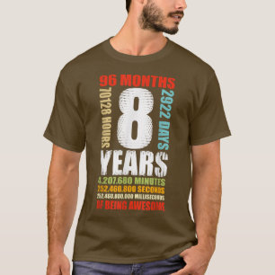 8th Birthday 8 Year Old Boys Girls Kids Party Bein T-Shirt