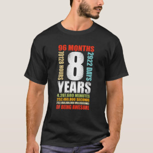 8Th Birthday 8 Year Old Boys Girls Kids Party Bein T-Shirt