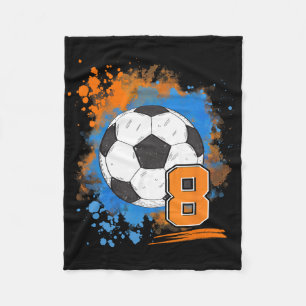8th Birthday 8 Years Old Soccer Ll Fleece Blanket