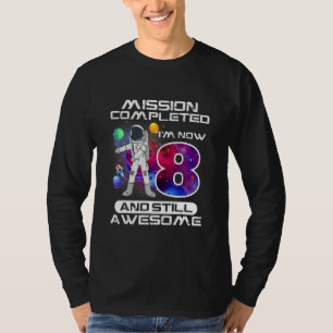 8th Birthday Astronaut Space  8 Years Old Bday T-Shirt