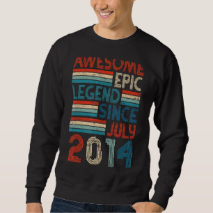 8th Birthday  Awesome Epic Legend Since July 2014 Sweatshirt