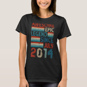 8th Birthday Awesome Epic Legend Since July 2014 T-Shirt