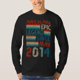 8th Birthday Awesome Epic Legend Since May 2014 T-Shirt