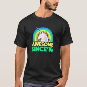 8th Birthday Awesome Since '14 Unicorn Party 8 Yea T-Shirt
