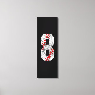 8th Birthday Baseball Big Number Eight 8 Year Old Canvas Print
