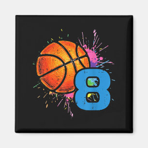 8th Birthday Basketball 8 Year Old Bday Srts Boys  Magnet