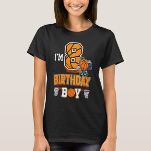 8th Birthday Basketball Boy 8 Years Old Kids T-Shirt