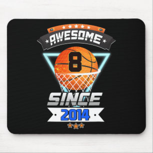8th Birthday Basketball Player 8 Years Old Boy Gi Mouse Pad