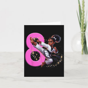 8th Birthday Black Girl Martial Arts Party Taekwon Card