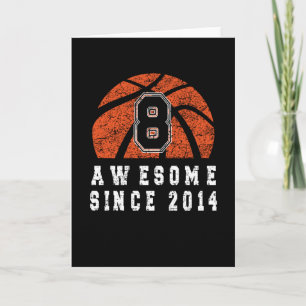 8th Birthday Born 2014 Basketball Boy 8 Year Old Card