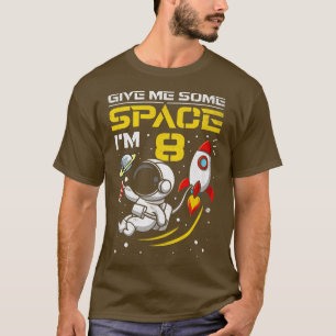 8th Birthday Boy 8 Years Old Outer Space Astronau T-Shirt