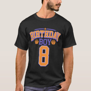 8th Birthday Boy Basketball Lover 8 Years Old Bday T-Shirt