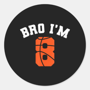 8th Birthday Boy Bro 8 Year Old Bday Party Basball Classic Round Sticker