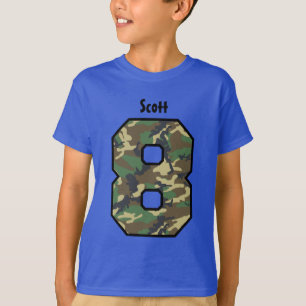 8th Birthday Boy Camo Eight Year Custom Name V02 T-Shirt