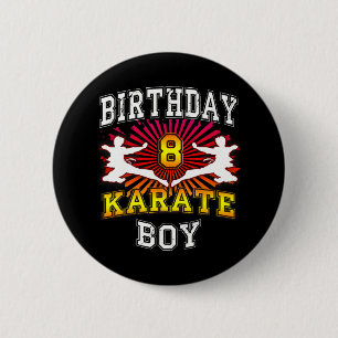 8th Birthday Boy - Karate 8 Years Old Kid 6 Cm Round Badge