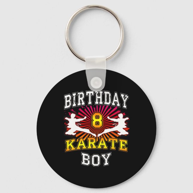 8th Birthday Boy - Karate 8 Years Old Kid  Key Ring (Front)